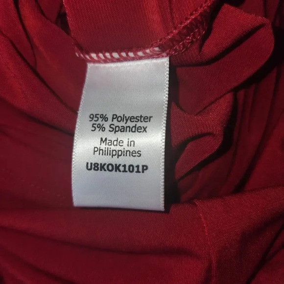 Gold Ray Jumpsuit Women's Size MP Red Polyester Sleeveless Stretchy V-Neck - Picture 7 of 12